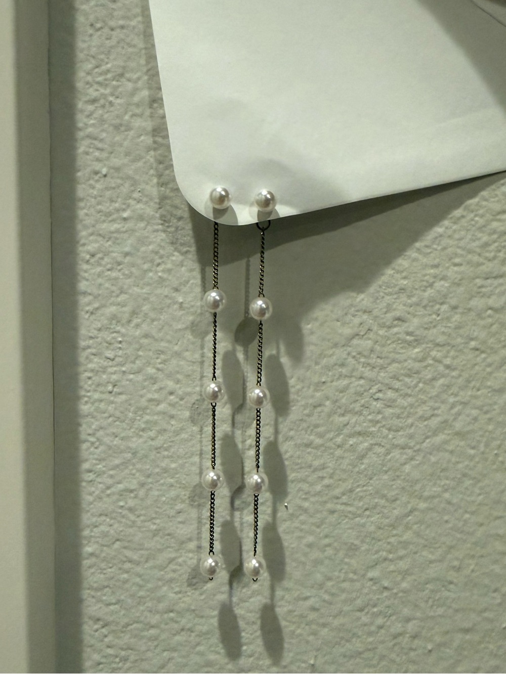 Pearl Drop Chain Earrings